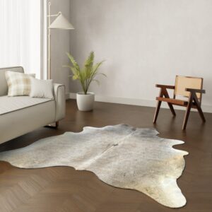 Echtes Kuhfell grau taupe 220x190 cm Spezial - Natürliches Rinderfell