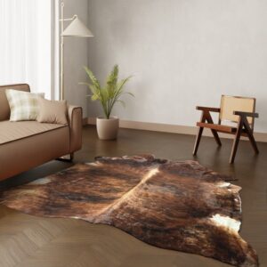 Echtes Kuhfell gestromt 250x240 cm Riesig - Natürliches Rinderfell