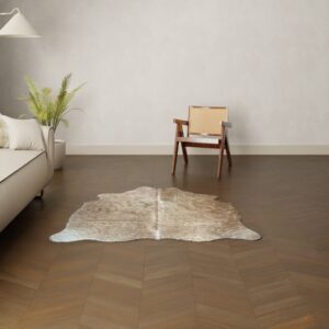 Kalbsfell mittelbraun Nahaufnahme Muster und Textur