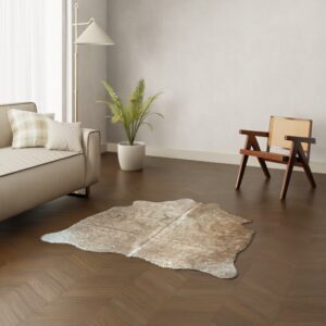 Mini Kuhfell mittelbraun 150x130 cm - Echtes kleines Rinderfell