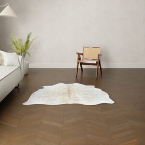 Kalbsfell beige Nahaufnahme Muster und Textur