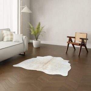 Mini Kuhfell beige 150x130 cm - Echtes kleines Rinderfell
