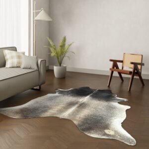 Echtes Kuhfell dunkelbraun grau 230x220 cm Spezial - Natürliches Rinderfell