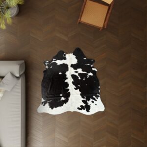 Echtes Rinderfell bunt gefleckt Rückseite und Verarbeitung