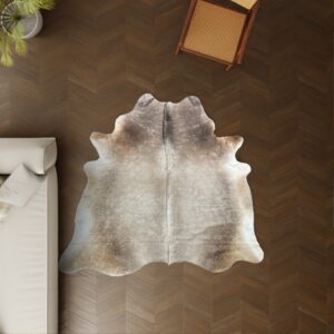 Kuhfell taupe braun 200x190 cm als Wohnzimmer Teppich