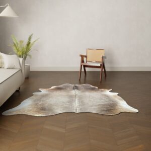 Natürliches Rinderfell taupe braun 200x190 cm Nahaufnahme Fell-Muster