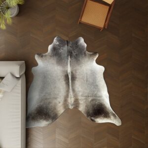 Kuhfell taupe grau 220x190 cm Spezial als Wohnzimmer Teppich