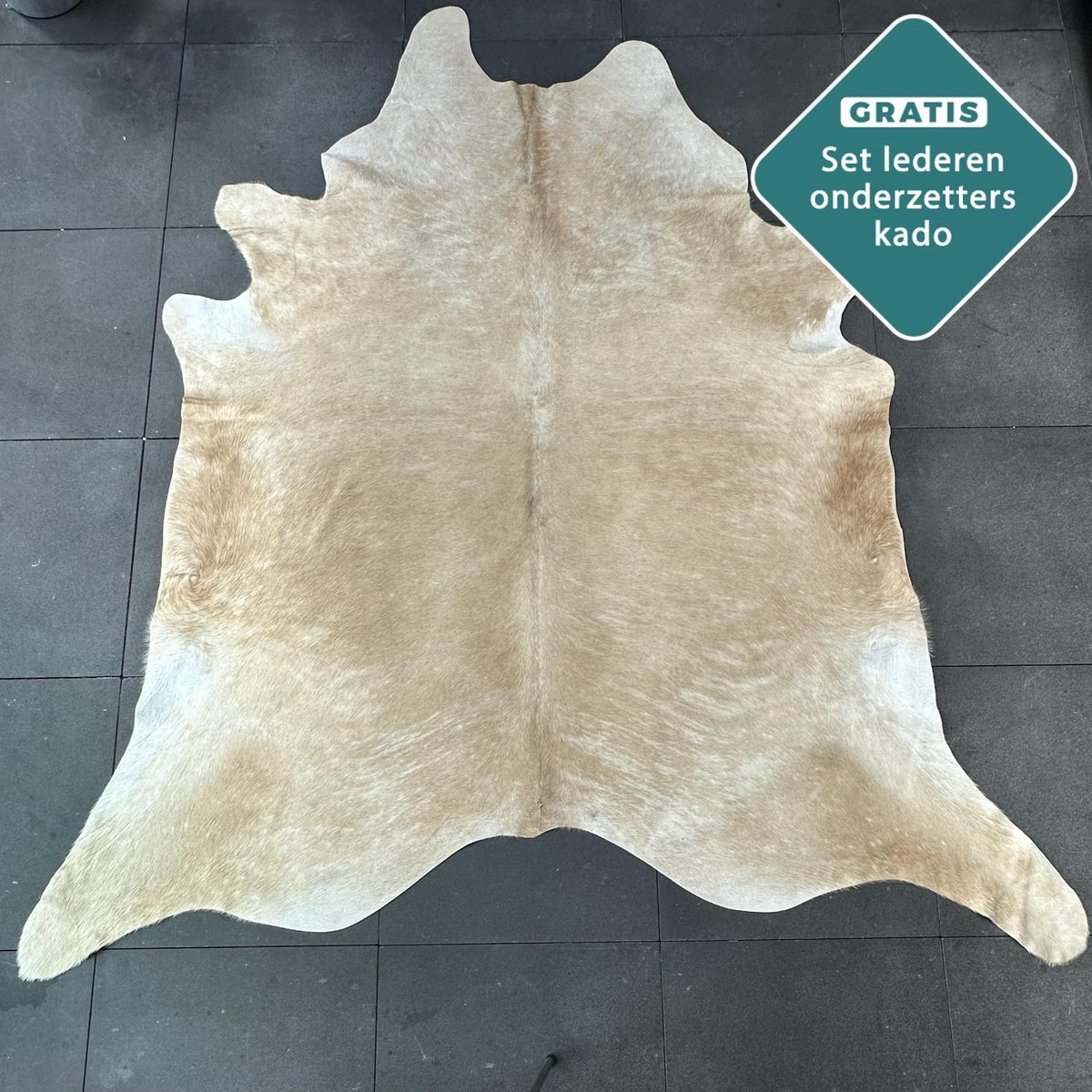 Kuhfell Teppich sandfarben beige Detailansicht natürliche Zeichnung