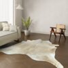 Echtes Kuhfell sandfarben beige 240x220 cm XL Extra groß - Natürliches Rinderfell