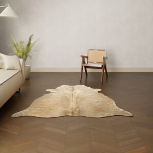 Kuhfell cognac 180x140 cm als Wohnzimmer Teppich