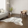 Echtes Kuhfell taupe grau 190x170 cm Klein - Natürliches Rinderfell