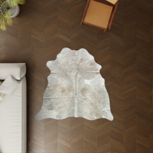 Echtes Mini Kuhfell taupe grau als Dekoration