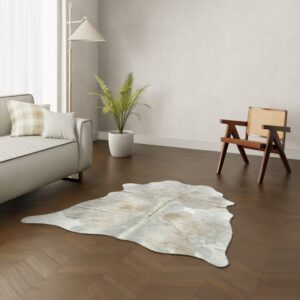 Mini Kuhfell taupe grau 170x150 cm - Echtes kleines Rinderfell