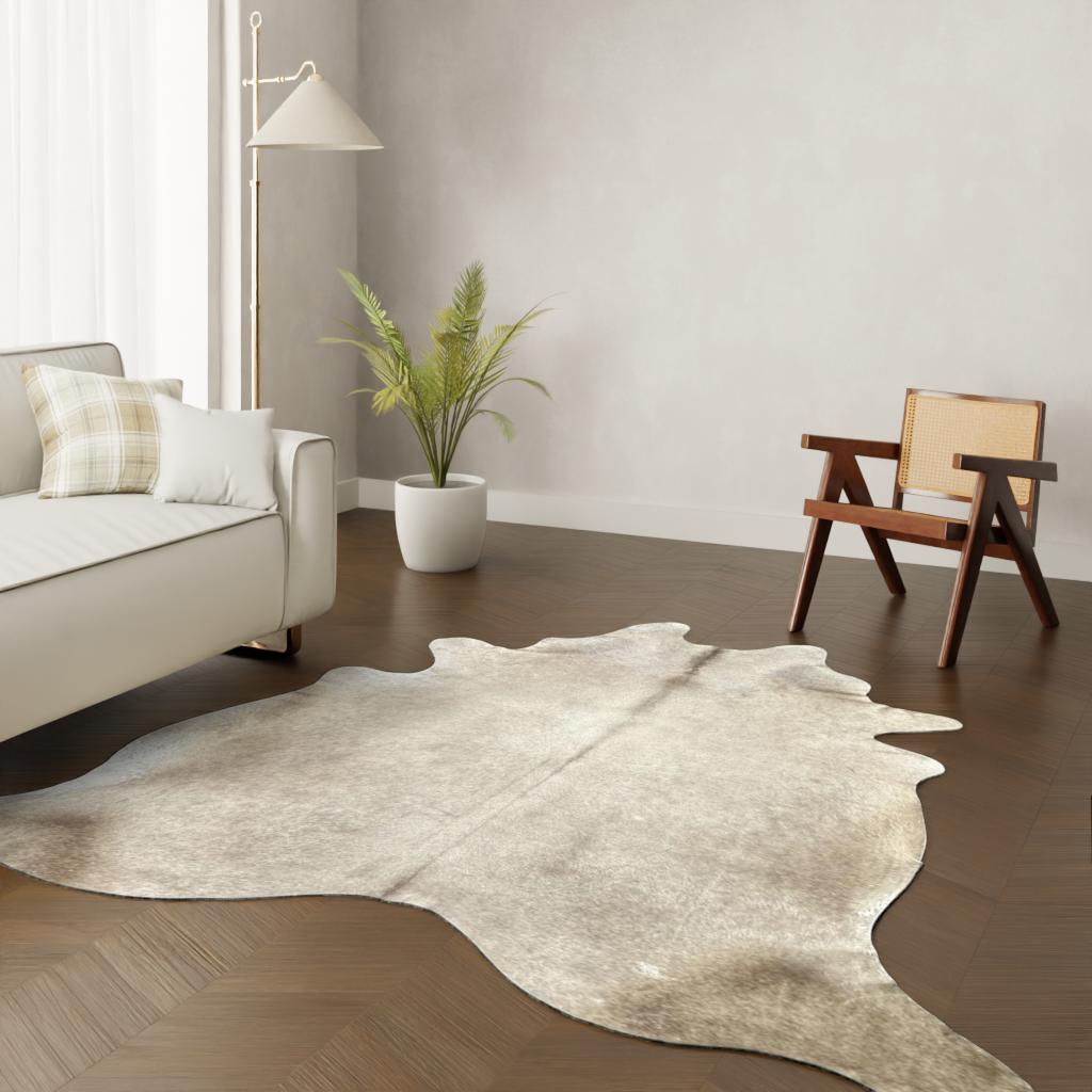 Echtes Kuhfell taupe 220x200 cm - Natürliches Rinderfell