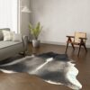 Echtes Kuhfell schwarz braun grau 230x200 cm - Natürliches Rinderfell