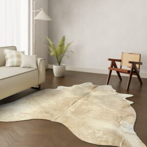 Echtes Kuhfell Cognac beige 270x220 cm Riesig - Natürliches Rinderfell