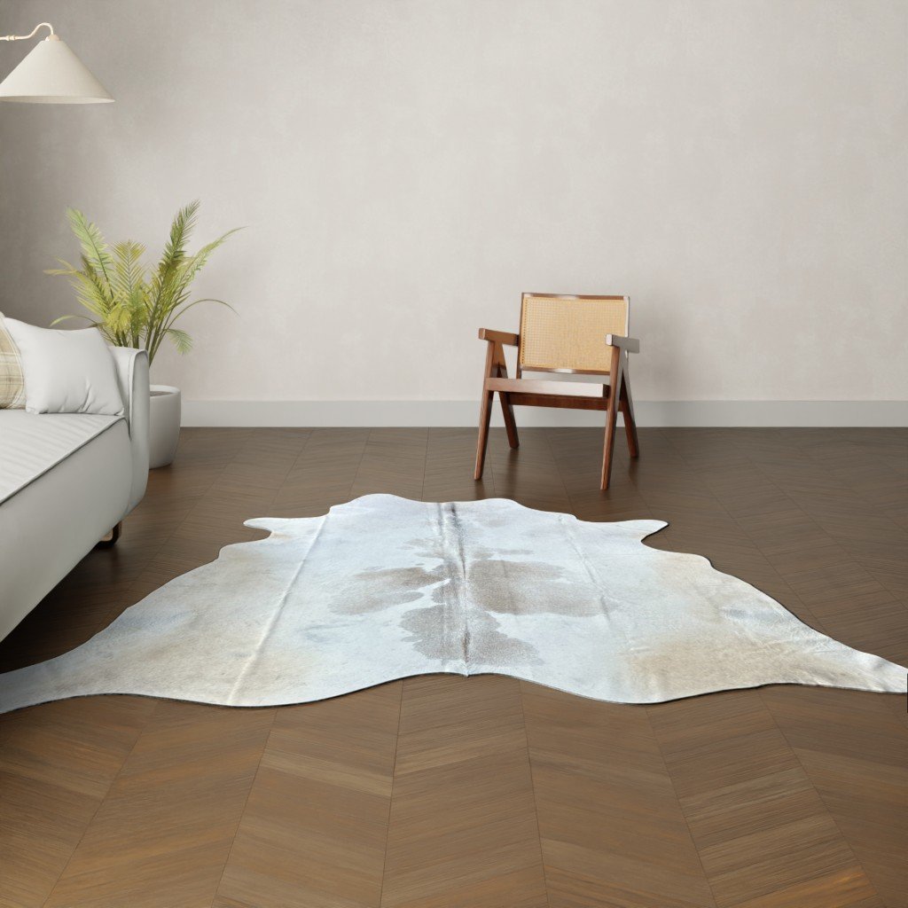 Natürliches Rinderfell braun gefleckt 240x220 cm Nahaufnahme Fell-Muster