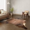 Echtes Kuhfell cognac dunkel 230x200 cm - Natürliches Rinderfell