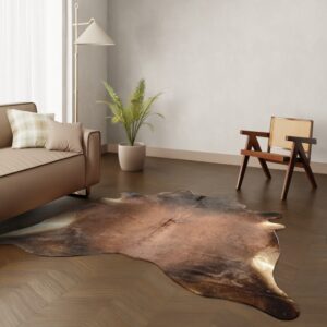 Echtes Kuhfell cognac dunkel 230x200 cm - Natürliches Rinderfell