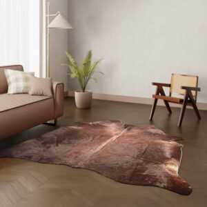 Echtes Kuhfell cognac dunkel 230x200 cm - Natürliches Rinderfell