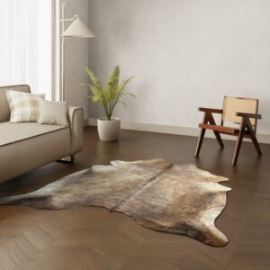 Echtes Kuhfell dunkel Taupe 200x180 cm - Natürliches Rinderfell