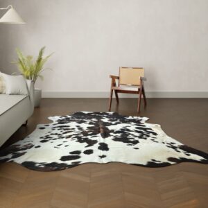Natürliches Rinderfell Tricolor 240x210 cm Nahaufnahme Fell-Muster