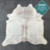 Echtes Kuhfell creme schwarz 220x200 cm XL groß - Natürliches Rinderfell
