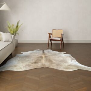 Natürliches Rinderfell Champagner 250x230 cm Nahaufnahme Fell-Muster
