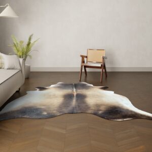 Natürliches Rinderfell braun 240x220 cm Nahaufnahme Fell-Muster