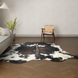 Natürliches Rinderfell Tricolor 250x220 cm Nahaufnahme Fell-Muster