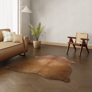 Mini Kuhfell dunkel cognac 170x130 cm - Echtes kleines Rinderfell