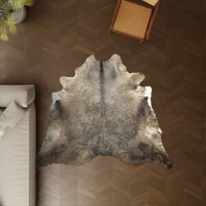 Kuhfell kastanienbraun 230x210 cm als Wohnzimmer Teppich