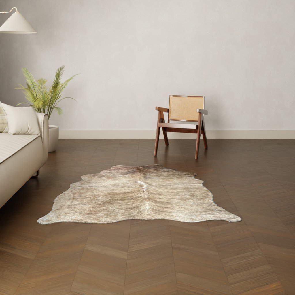 Mini Rinderfell 170x130 cm natürliche Fellzeichnung mittelbraun