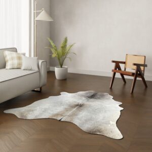 Echtes Kuhfell taupe grau 190x170 cm Klein - Natürliches Rinderfell