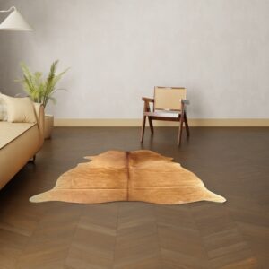 Kalbsfell dunkel cognac Nahaufnahme Muster und Textur