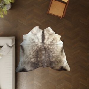 Kuhfell Taupe 200x180 cm als Wohnzimmer Teppich