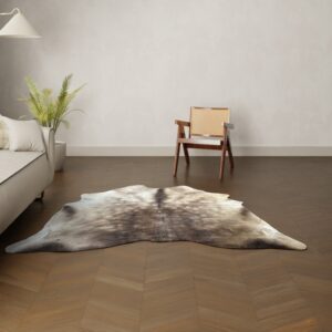 Natürliches Rinderfell Taupe 200x180 cm Nahaufnahme Fell-Muster