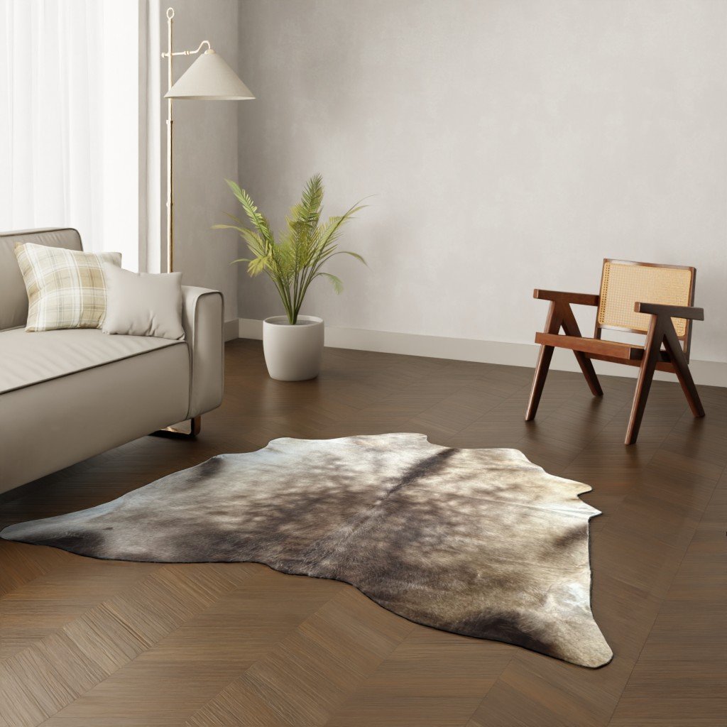 Echtes Kuhfell Taupe 200x180 cm - Natürliches Rinderfell