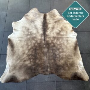 Kuhfell Teppich Taupe Detailansicht natürliche Zeichnung