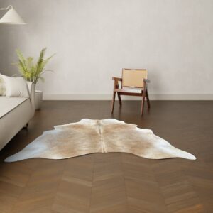 Natürliches Rinderfell braun 200x180 cm Nahaufnahme Fell-Muster