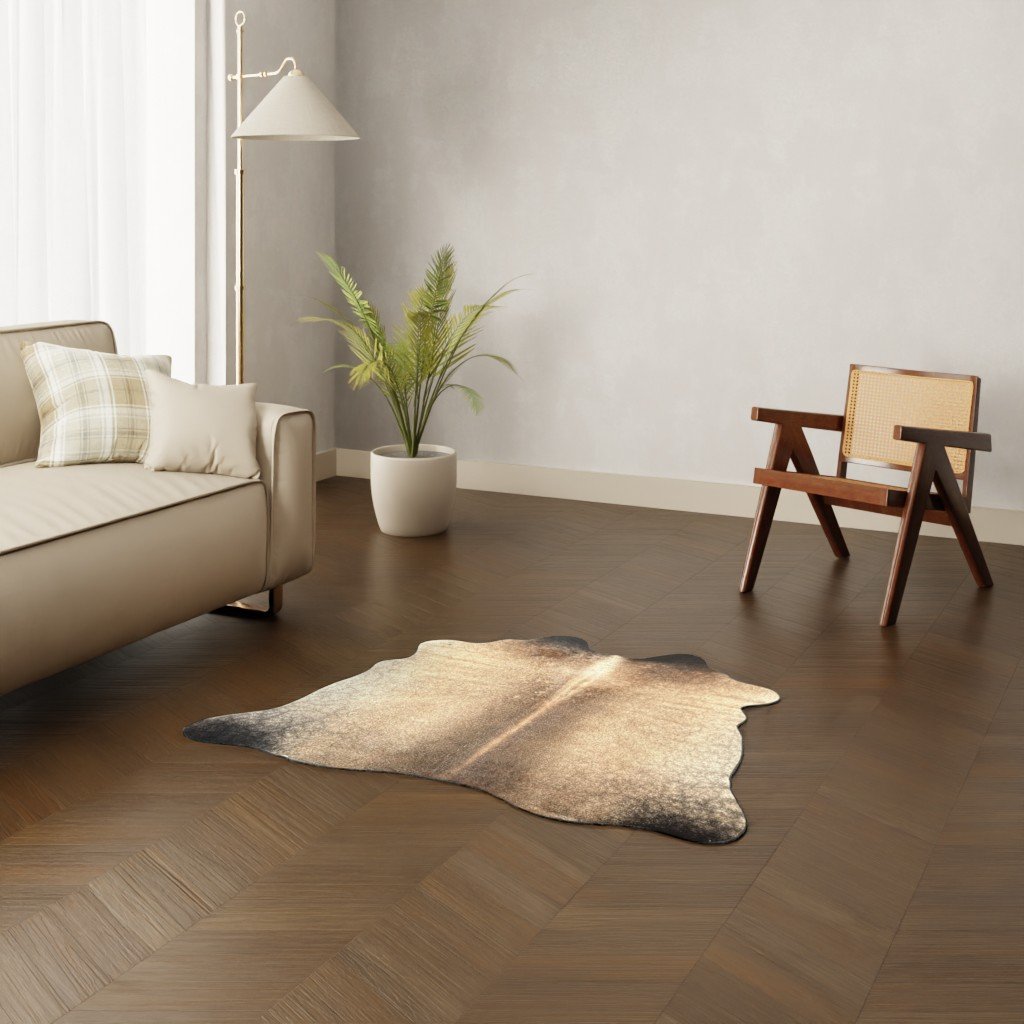 Mini Kuhfell dunkel cognac 120x140 cm - Echtes kleines Rinderfell