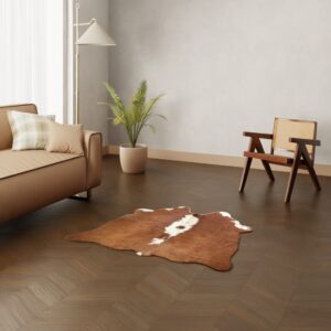 Mini Kuhfell rotbraun 130x130 cm - Echtes kleines Rinderfell