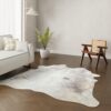 Echtes Kuhfell creme braun 220x200 cm XL groß - Natürliches Rinderfell