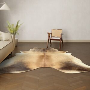 Natürliches Rinderfell Camel 280x240 cm Nahaufnahme Fell-Muster