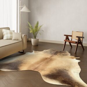 Echtes Kuhfell Camel 280x240 cm Riesig - Natürliches Rinderfell
