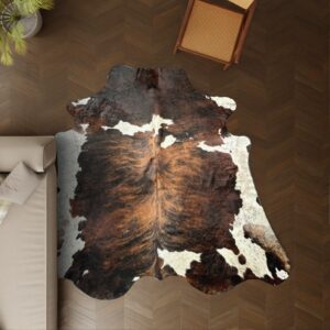 Kuhfell Tricolor 260x230 cm Riesig als Wohnzimmer Teppich