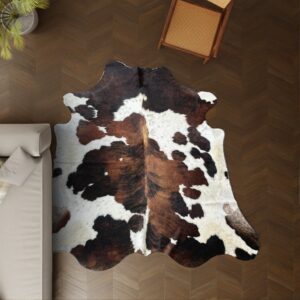 Kuhfell Tricolor 250x220 cm Riesig als Wohnzimmer Teppich