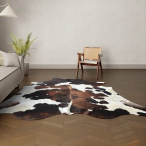 Natürliches Rinderfell Tricolor 250x220 cm Nahaufnahme Fell-Muster