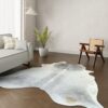 Echtes Kuhfell grau schwarz 260x230 cm Riesig - Natürliches Rinderfell