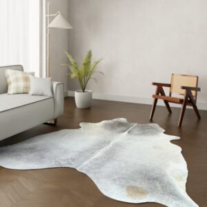 Echtes Kuhfell grau schwarz 260x230 cm Riesig - Natürliches Rinderfell